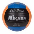 Мяч вол. пляжн. ''MIKASA VXS-01'', синт.кожа, маш. сш., р. 5, черно-оранжево-голубой